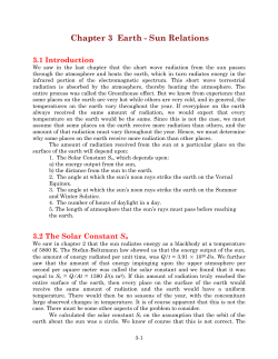 Chapter 3 Earth - Sun Relations