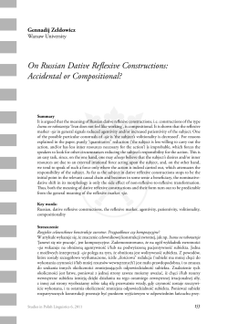 On Russian Dative Reflexive Constructions: Accidental or