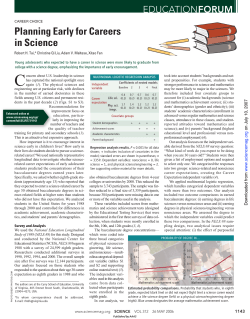Planning Early for Careers in Science