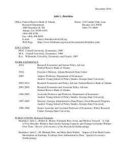 Curriculum Vita - Federal Reserve Bank of Atlanta