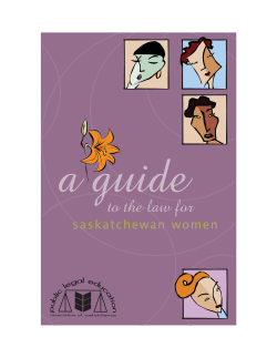A guide to the law for Saskatchewan women