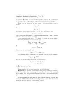 Another Reduction Formula
