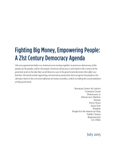 Fighting Big Money, Empowering People: A 21st Century