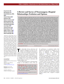 A Review and Survey of Neurosurgeon&ndash;Hospital Relationships