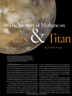 The Mystery of Methane on Mars and Titan