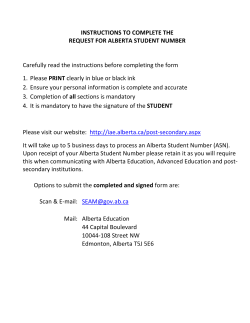 INSTRUCTIONS TO COMPLETE THE REQUEST FOR ALBERTA