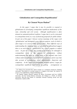 1 Globalization and Cosmopolitan Republicanism By Clement