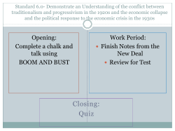 Standard 6.0- Demonstrate an Understanding of the conflict