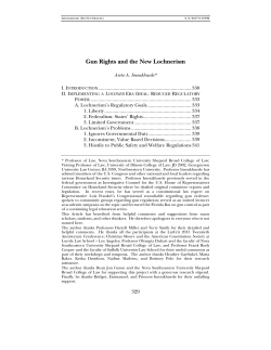 Gun Rights and the New Lochnerism
