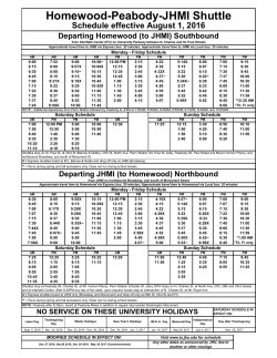 Schedule - JHU Transportation Services