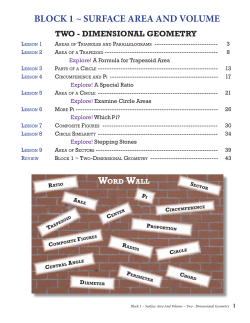 BLoCK 1 ~ surFACe AreA And VoLuMe
