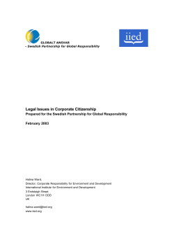 Legal Issues in Corporate Citizenship - iied iied