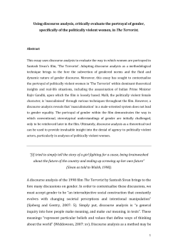 Using discourse analysis, critically evaluate the