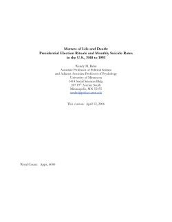 Matters of Life and Death: