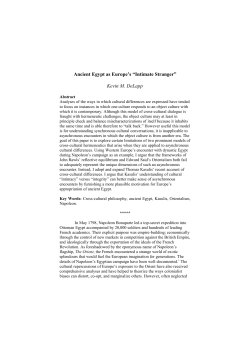 Ancient Egypt as Europe`s &ldquo;Intimate Stranger&rdquo;