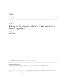 Testing for Relationships between Size Variables of Select Organisms