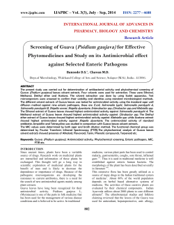 Screening of Guava (Psidium gaujava)