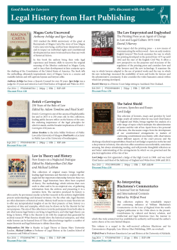 Legal History from Hart Publishing