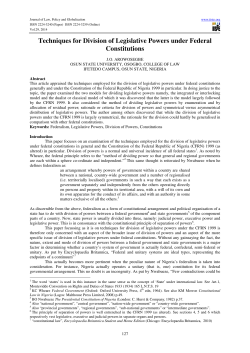 Techniques for Division of Legislative Powers under