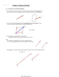 Chapter 2: Statics of Particles