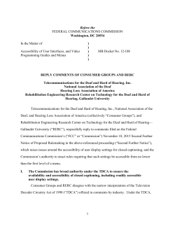 HLAA Reply Comments - Hearing Loss Association of America