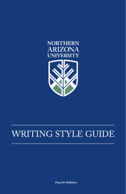 writing style guide - Northern Arizona University