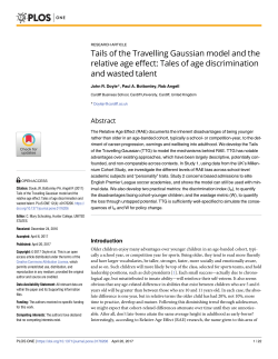 Tails of the Travelling Gaussian model and the relative age effect