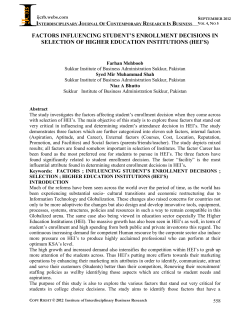 factors influencing student`s enrollment decisions in selection of