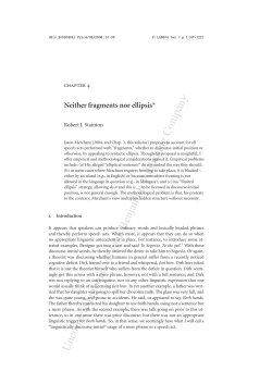 Neither Fragments nor Ellipsis.