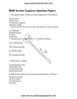 RRB Section Engineer Question Papers