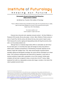 Demographic Sunset in the Land of the Rising Sun: Japan in the