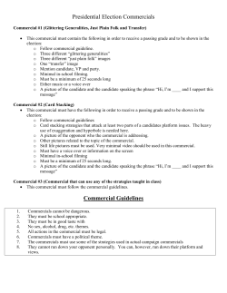Presidential Election Commercials Commercial Guidelines