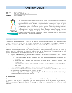 career opportunity - Take Stock In Children