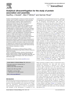 Analytical ultracentrifugation for the study of protein association and