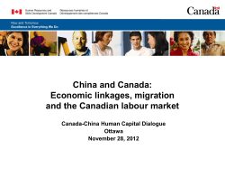 China and Canada: Economic linkages, migration and the Canadian