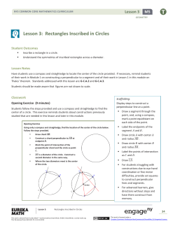 Lesson 3: Rectangles Inscribed in Circles