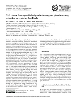 N2O release from agro-biofuel production negates global warming