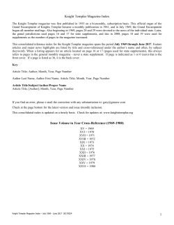 1 Knight Templar Magazine Index Issue Volume to Year Cross