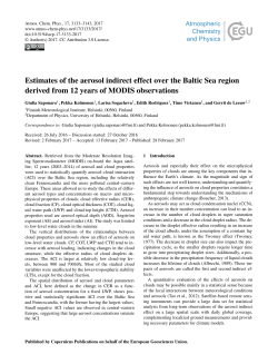 Estimates of the aerosol indirect effect over the Baltic Sea region