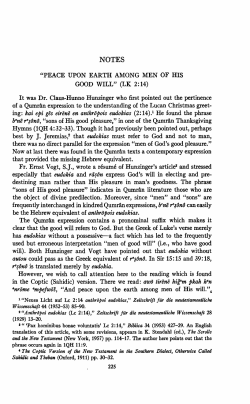 "PEACE UPON EARTH AMONG MEN OF HIS GOOD WILL" (LK 2:14