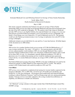 Estimated Medicaid Costs and Offsetting Federal Cost