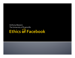 Ethics of Facebook - University of Evansville Faculty Web sites