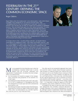 federalism in the 21st century: defining the common economic space