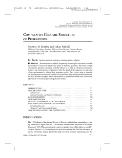 COMPARATIVE GENOMIC STRUCTURE OF PROKARYOTES