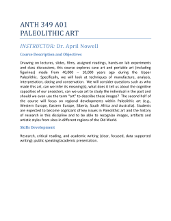 ANTH 349 A01 PALEOLITHIC ART
