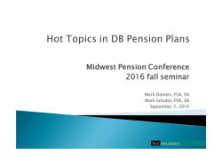 Hot Topics in DB Pension Plans