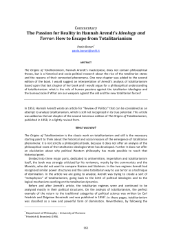 The Passion for Reality in Hannah Arendt`s