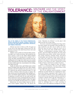 Tolerance: Voltaire and the Spirit of the Enlightenment