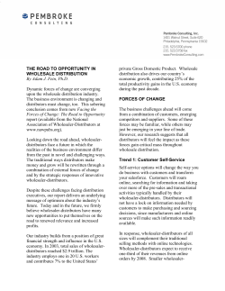 The Road To Opportunity in Wholesale Distribution