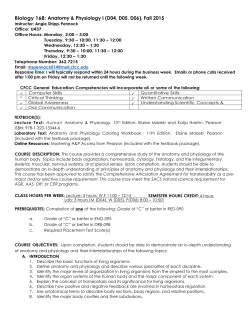 BIO-168 Handout - Cape Fear Community College